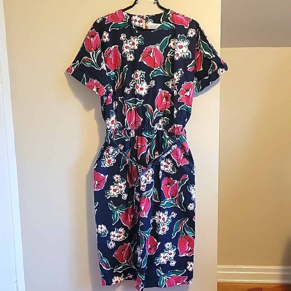 Vintage Belted Tulip Dress